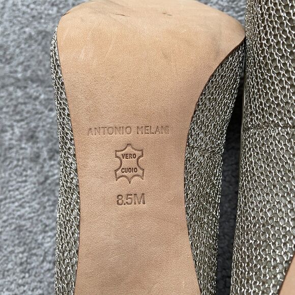 Antonio Melani Gold Sparkle Metallic Pointed Toe Heel Pump Womens 8.5M Elegant - Picture 8 of 14